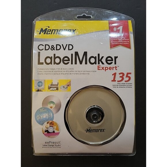 Memorex CD & DVD Label Maker Expert 138 Labels & Software NEW FACTORY SEALED - Picture 1 of 7